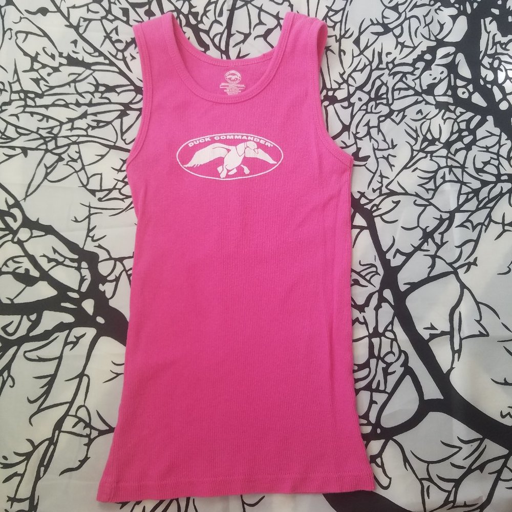 4/$25 Duck Commander | Pink Ribbed Tank Top XS
